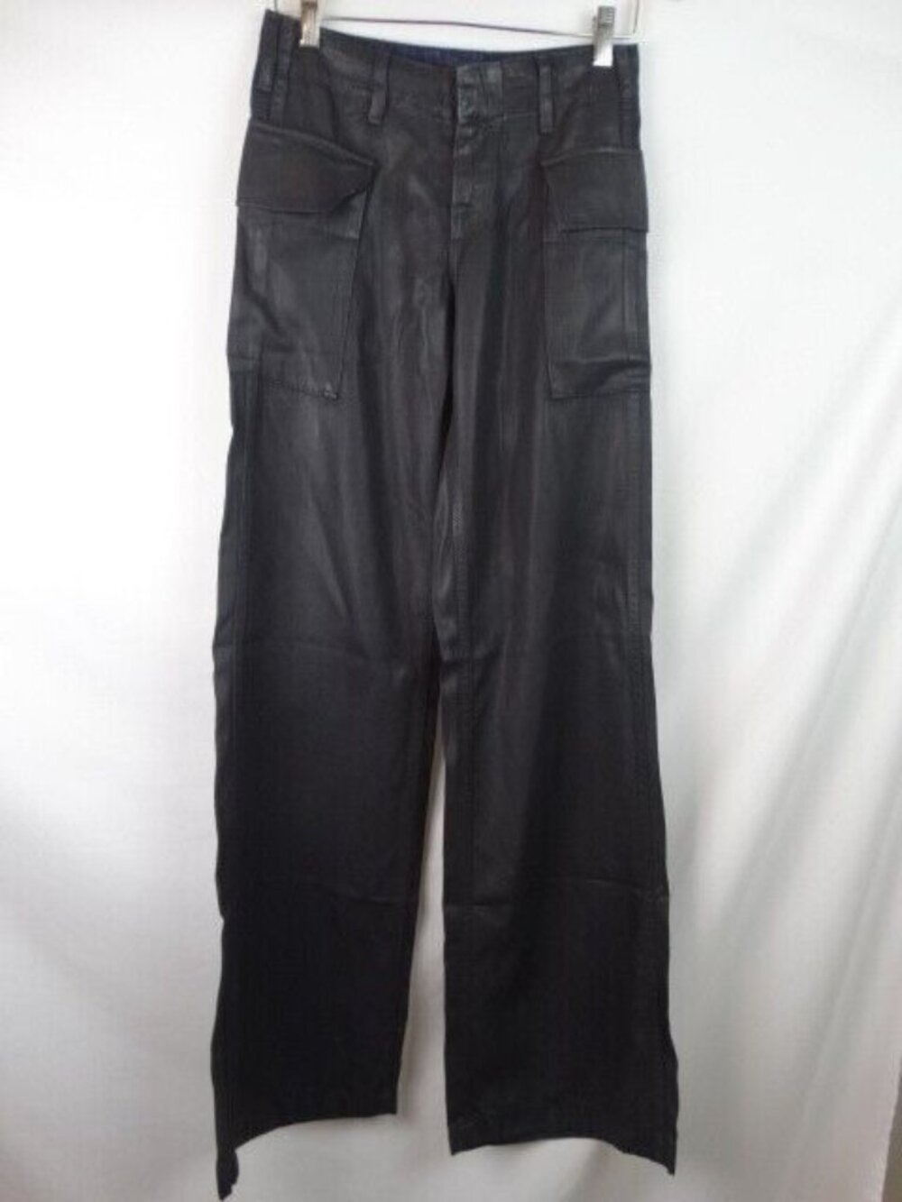 Resin NYC Women's Jeans Size 24 Black The Zephyr Wide Leg Denim Pants Oil Leg